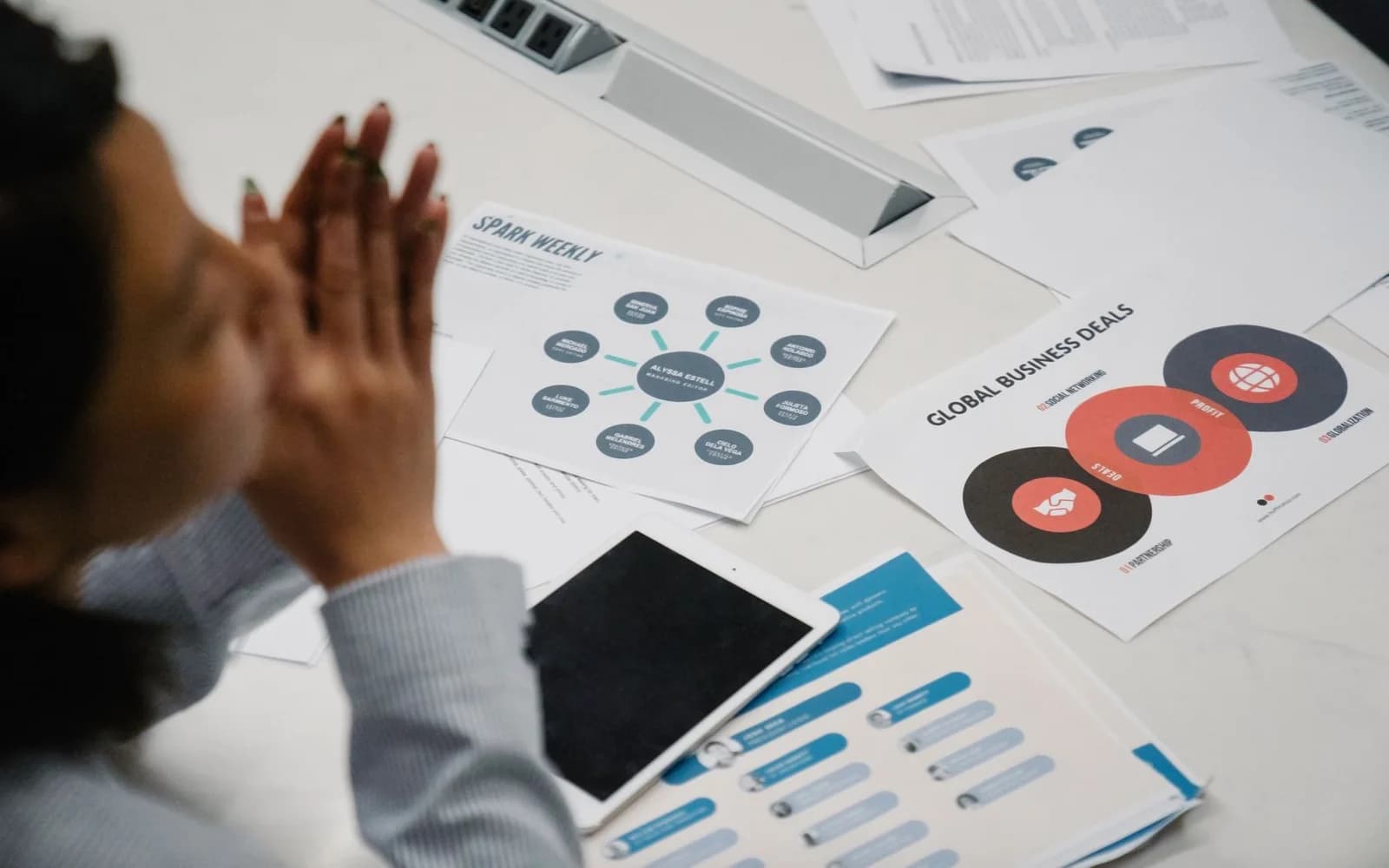 Editorial photograph: Woman Working on Business Analytics