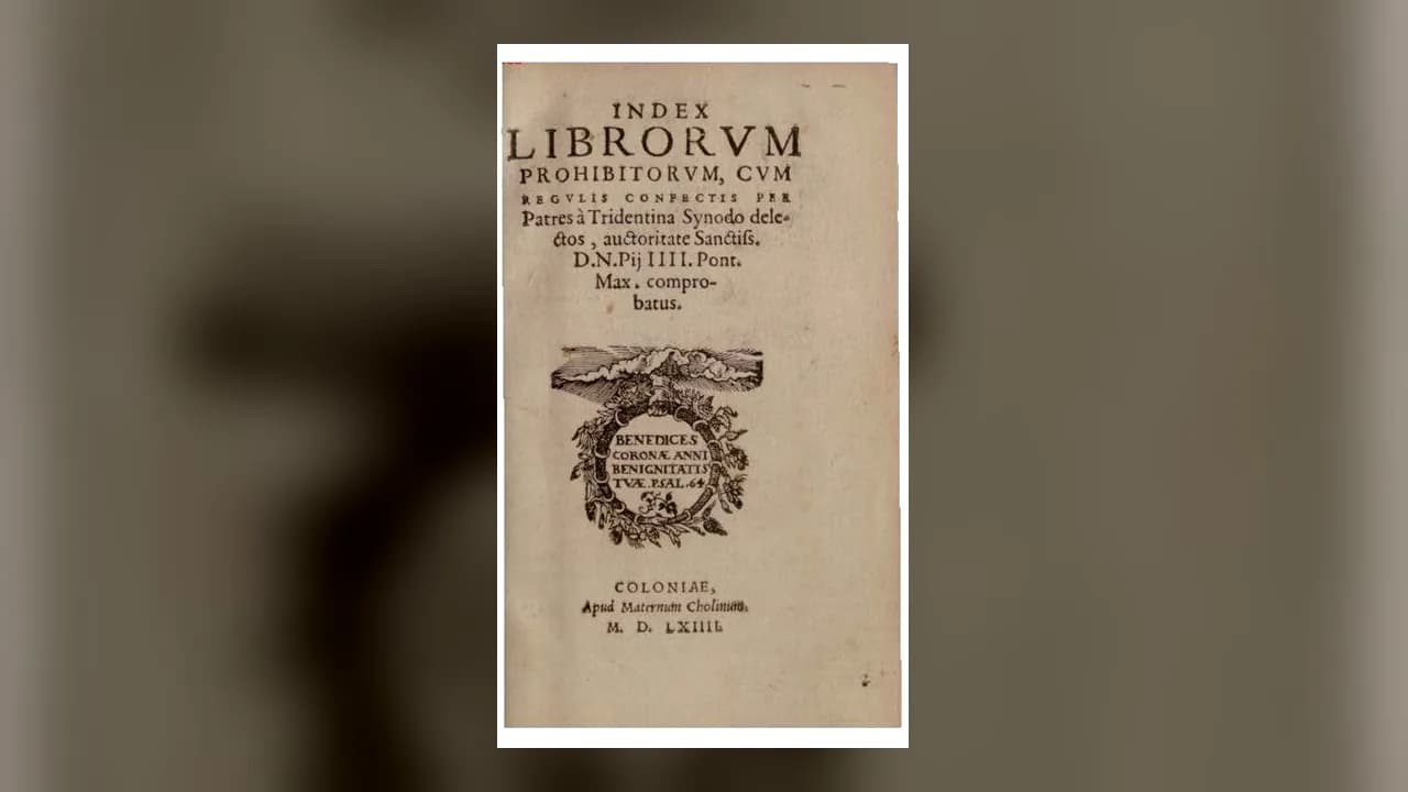 La portada del Index librorum prohibitorum impreso en Colonia en 1564