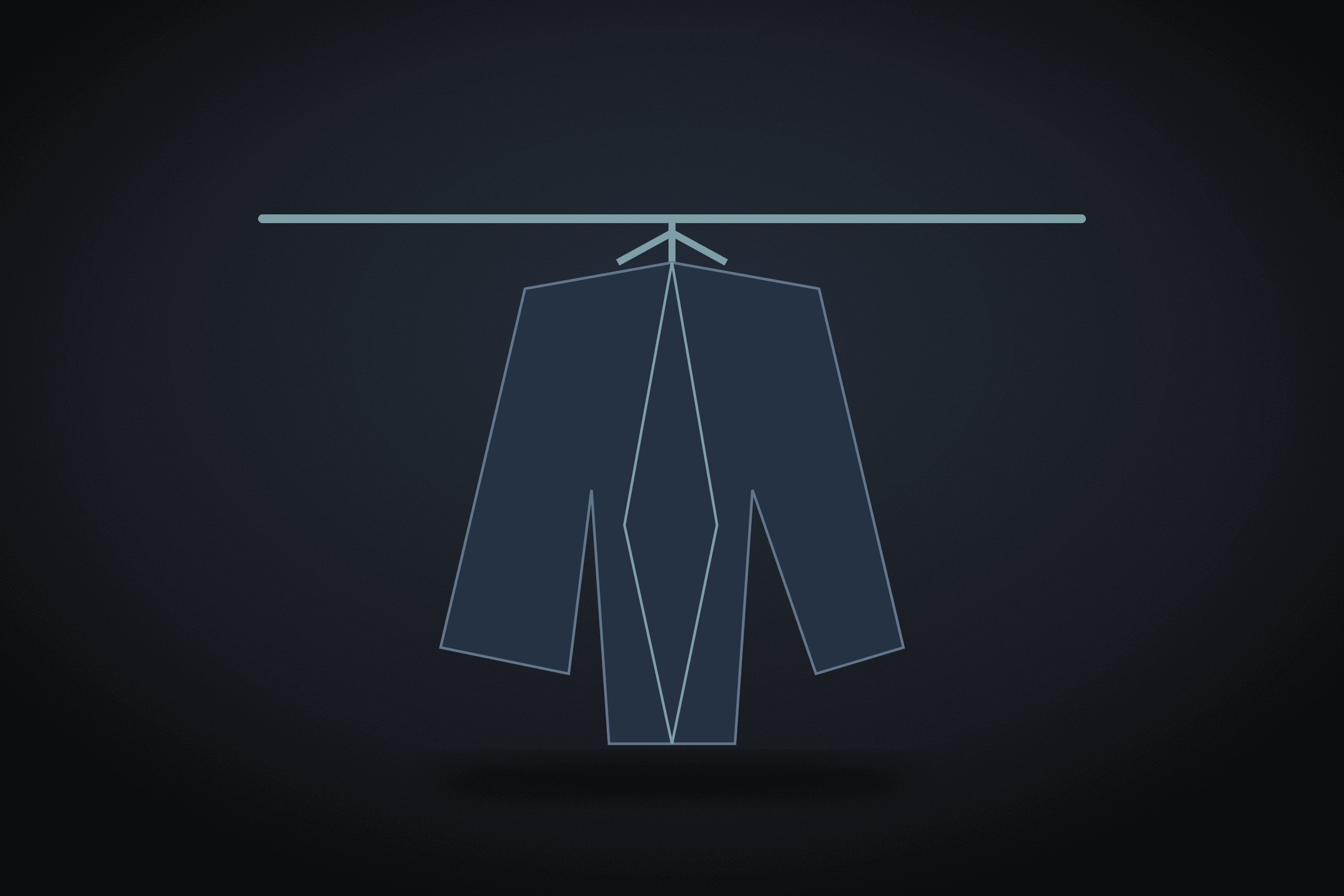 Jacket on a hanger with highlighted seams