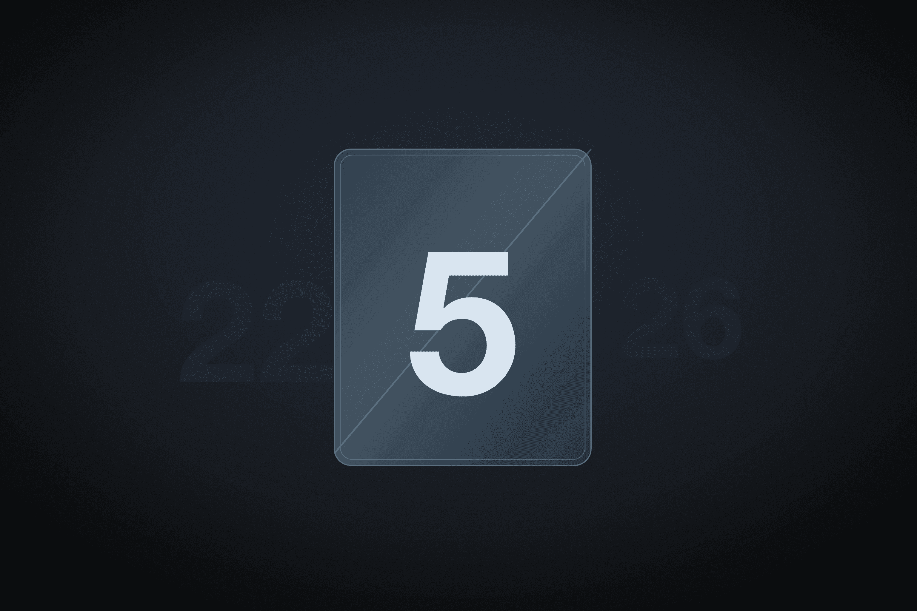 Metal squad-number plate with the numeral 5, earlier numbers ghosted in the background
