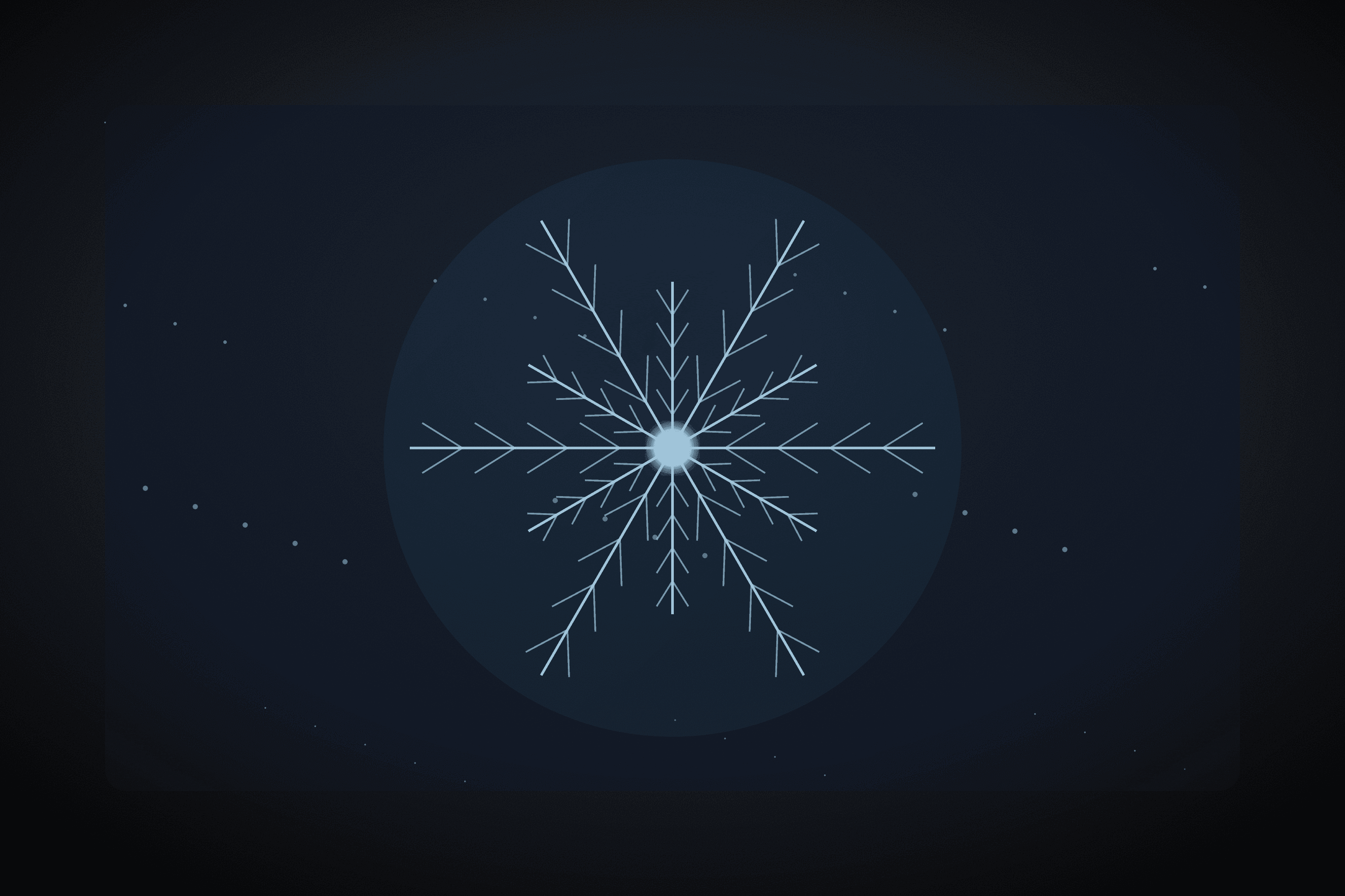 Frost crystals spreading across dark glass