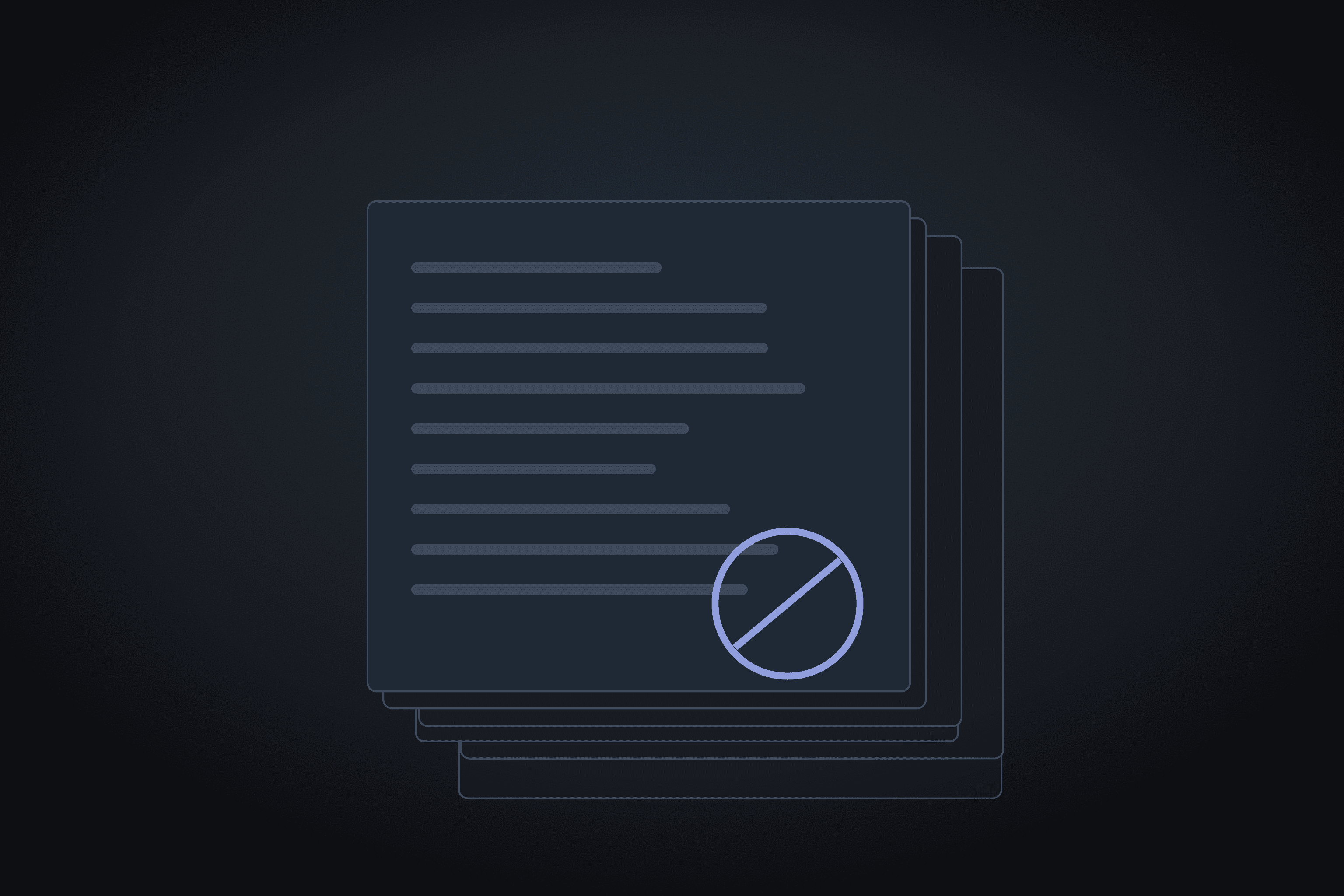 Stack of documents with a circular stamp on the top sheet