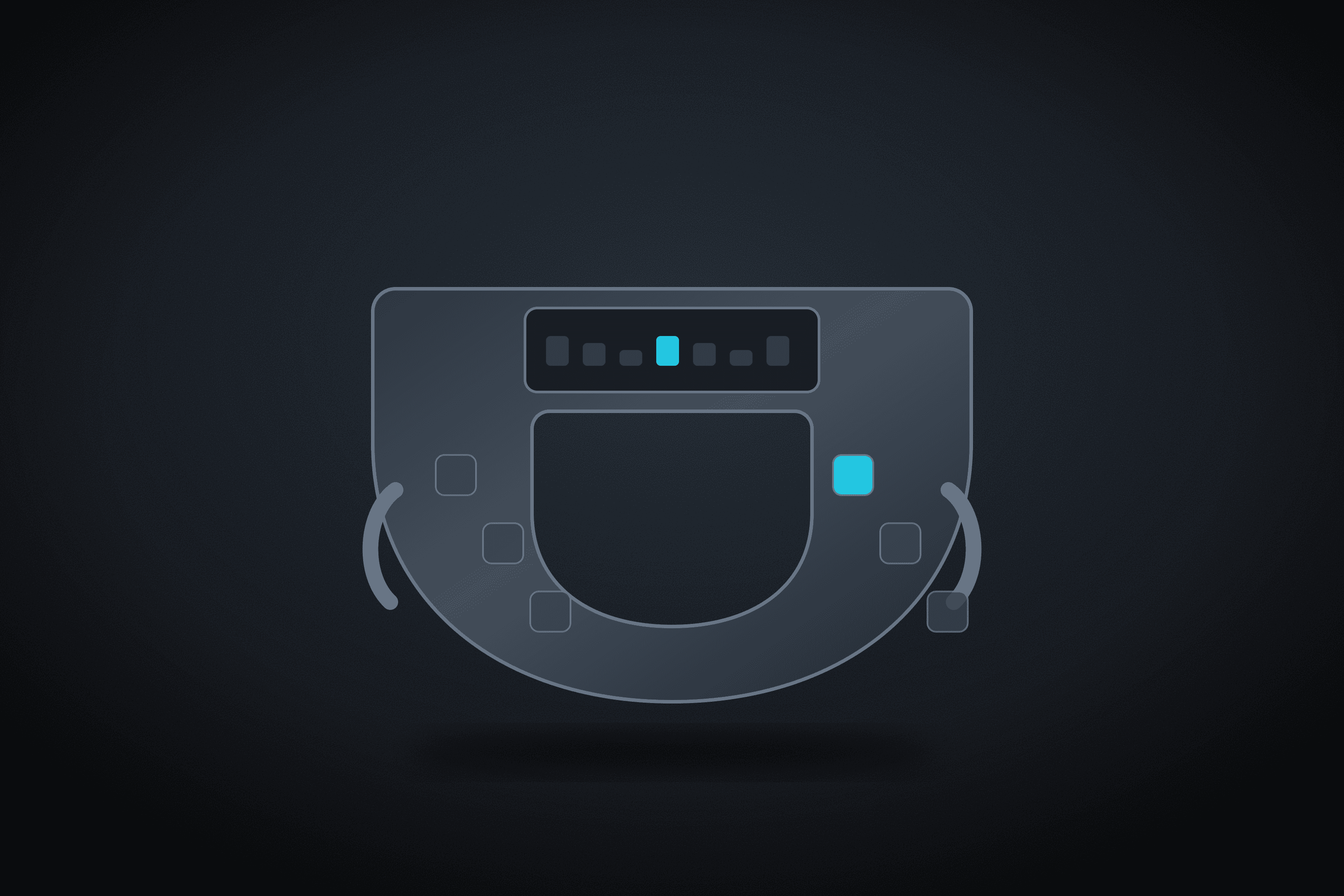 Racing steering wheel with a display strip and highlighted buttons
