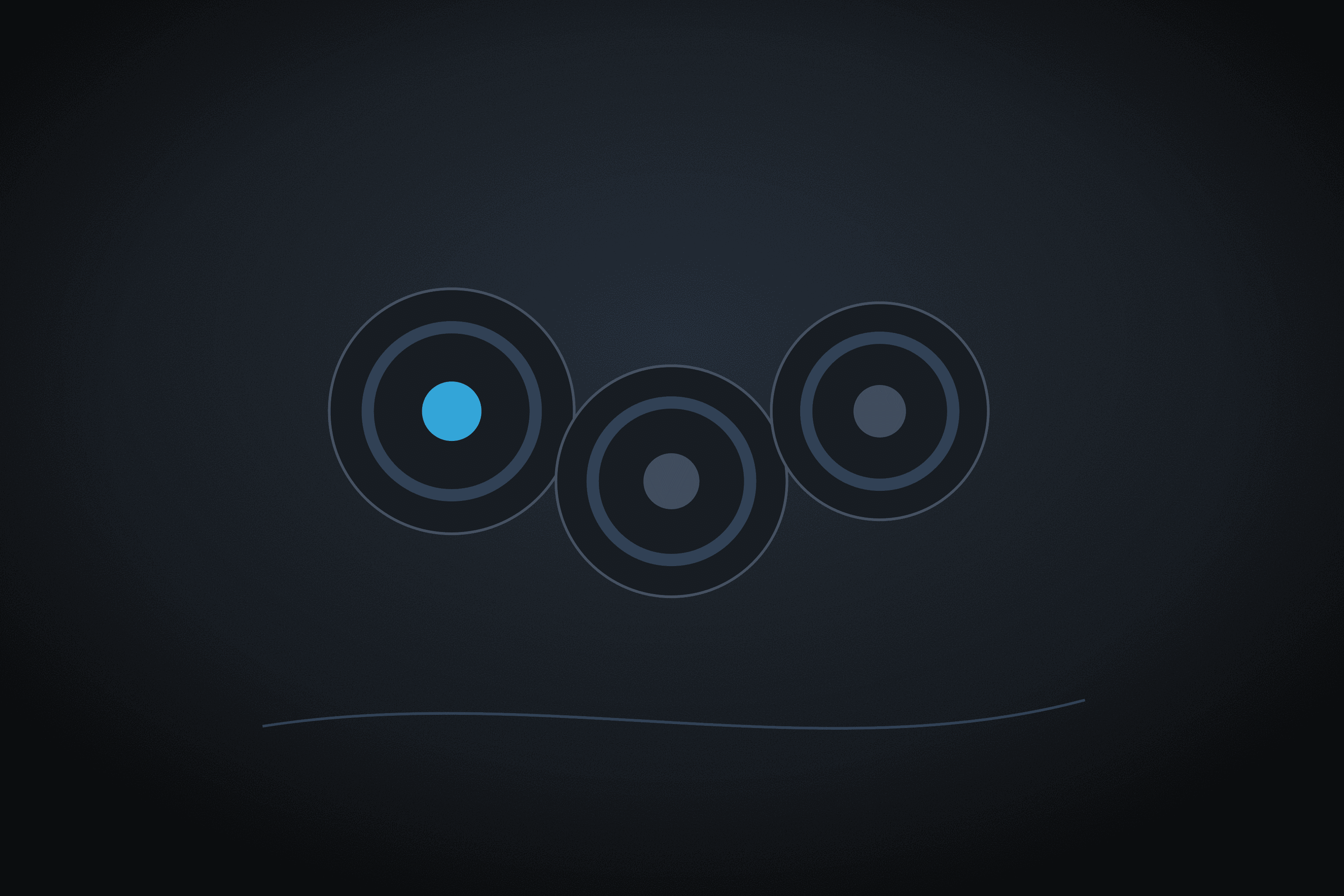 Row of vinyl records with one highlighted label