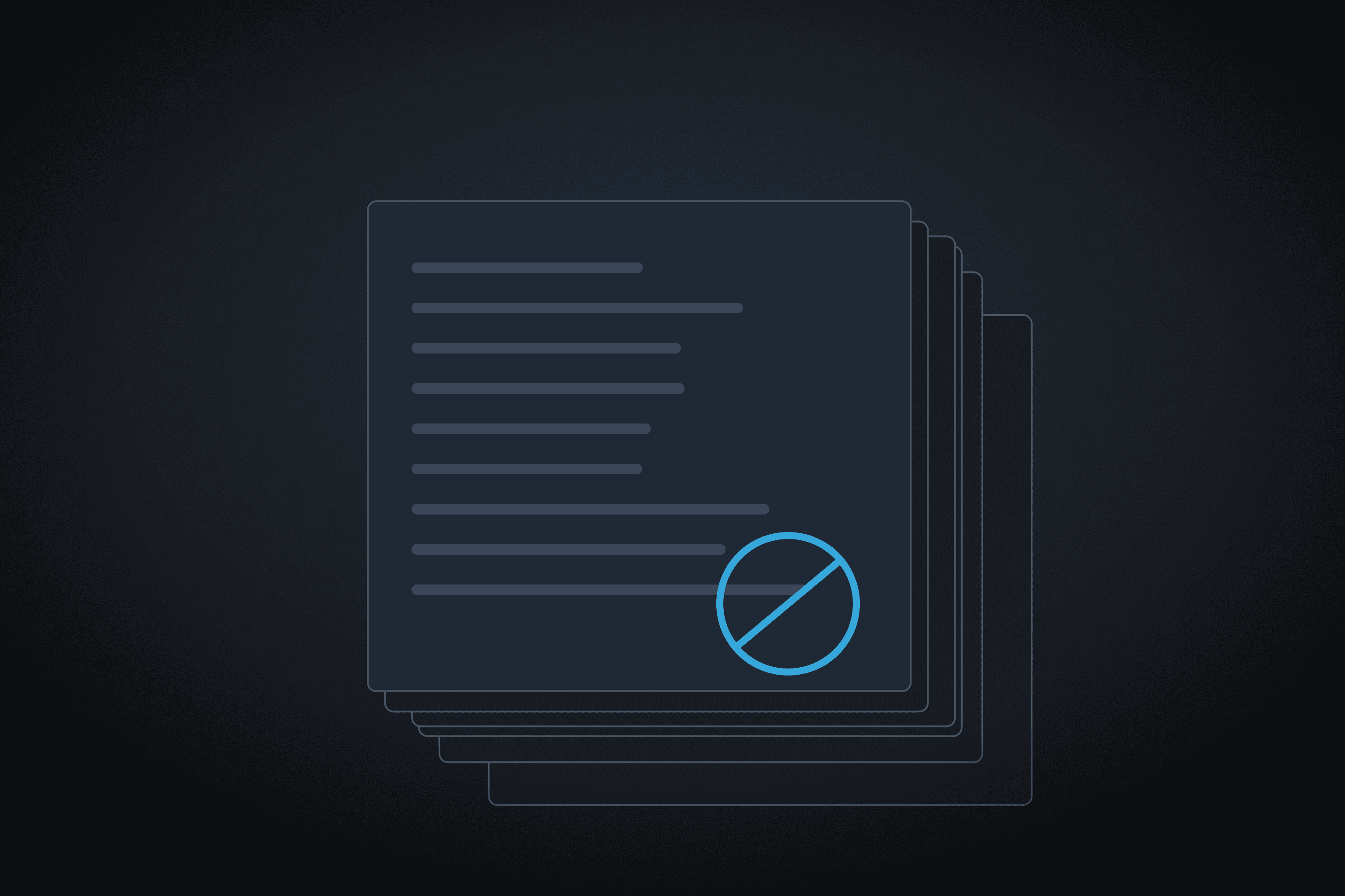 Stack of documents with a circular stamp on the top sheet