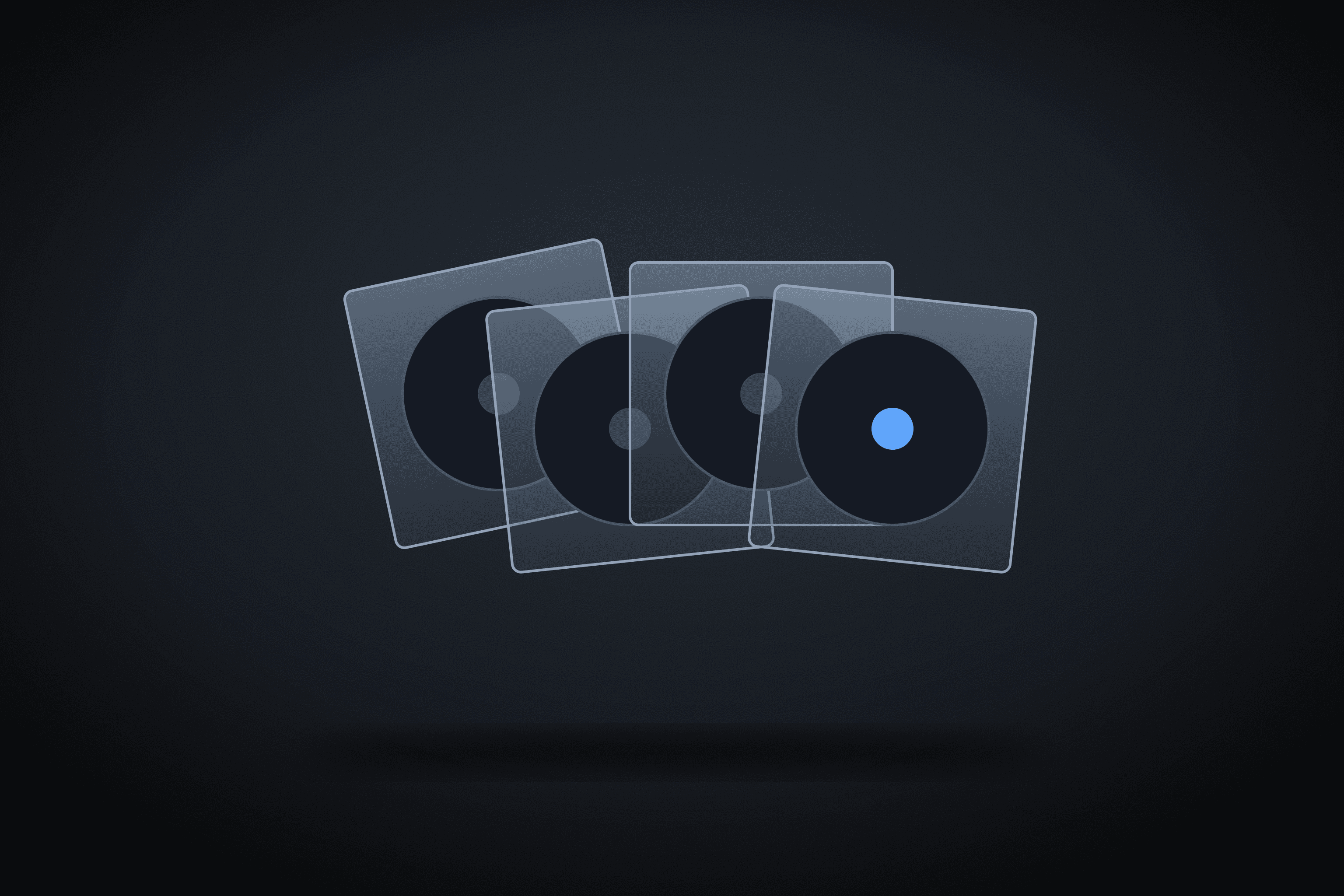 Fan of CD jewel cases with discs inside