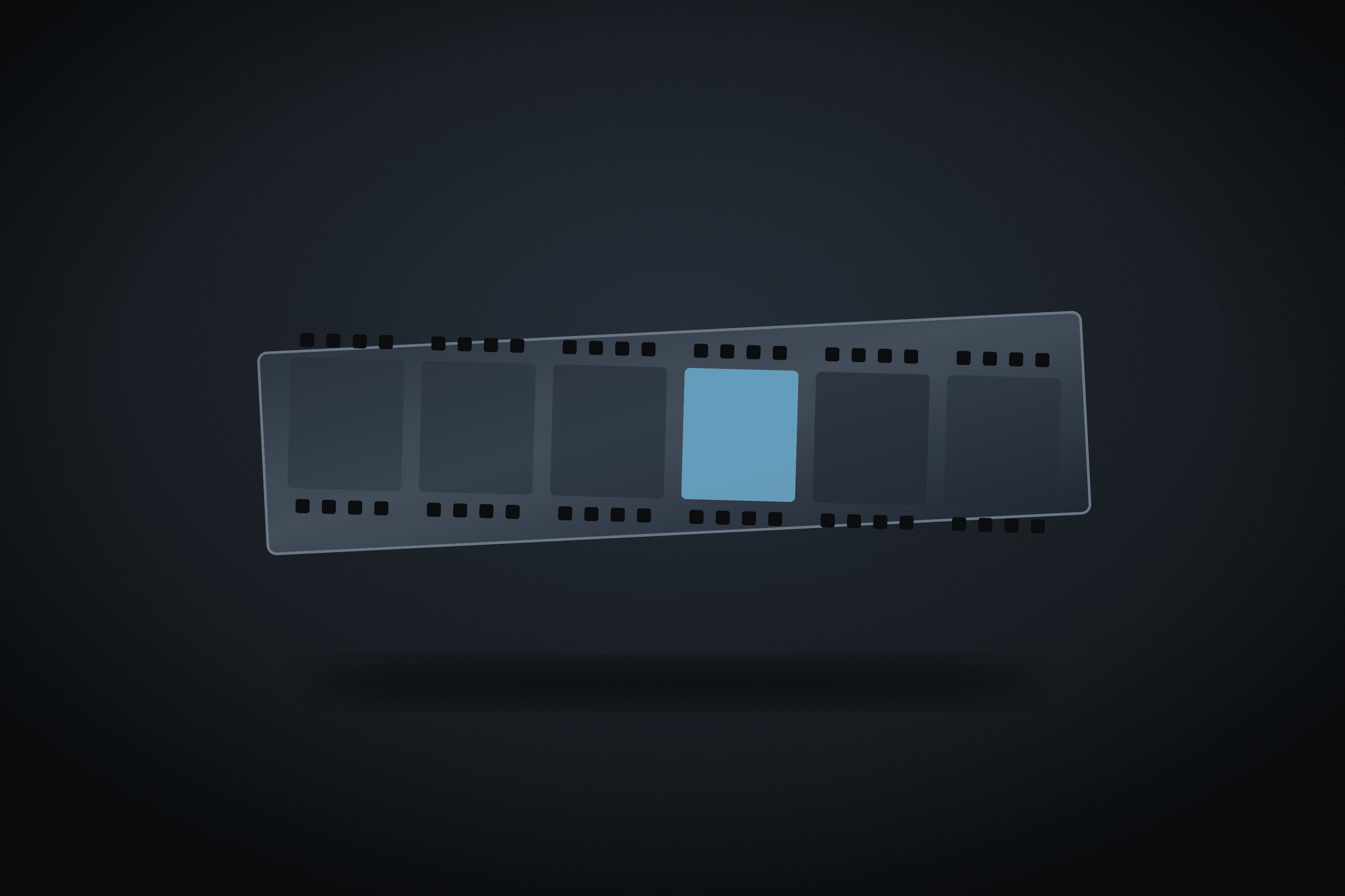 Film strip with one highlighted frame