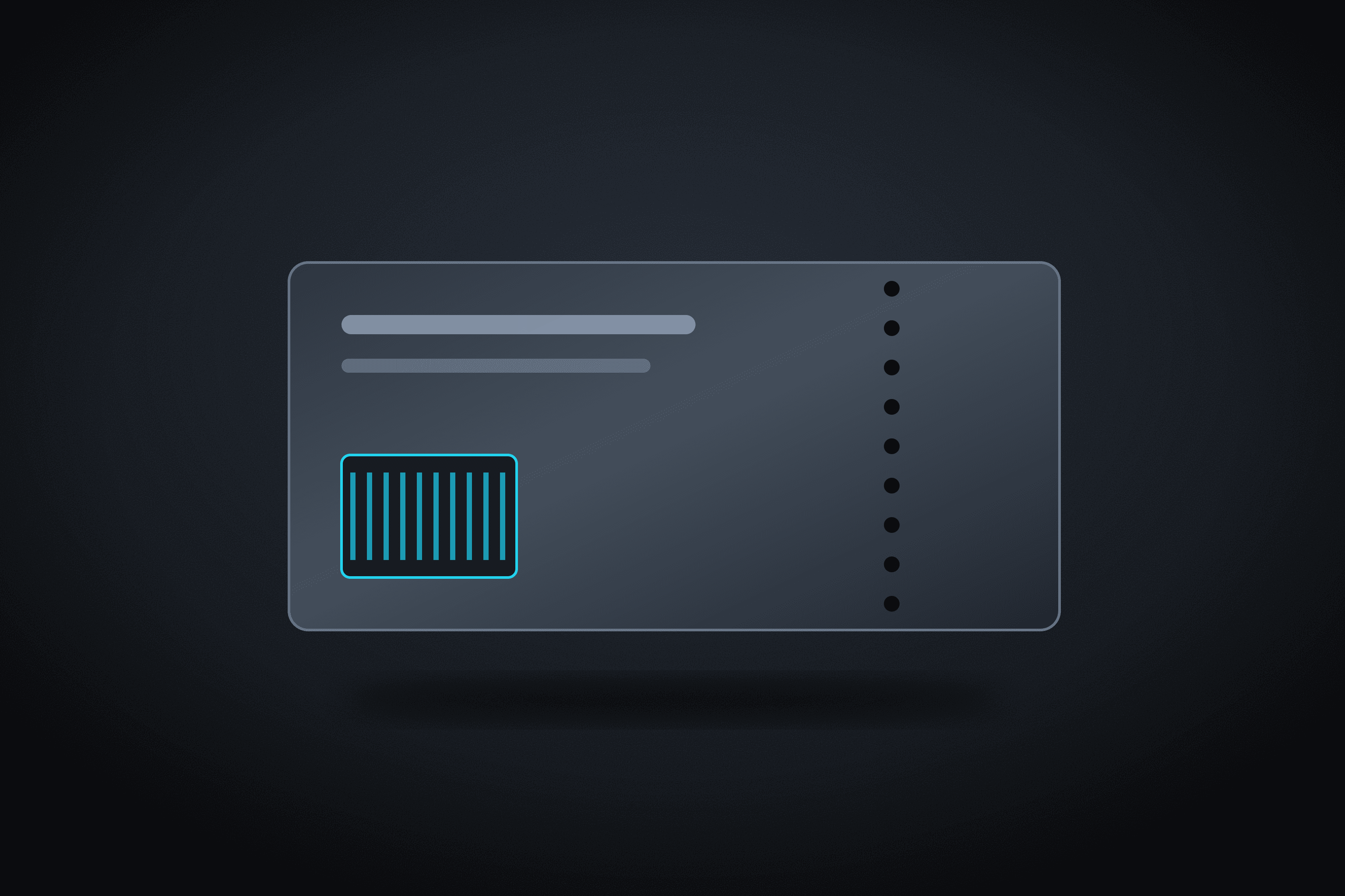 Event ticket with a perforated stub and a barcode panel