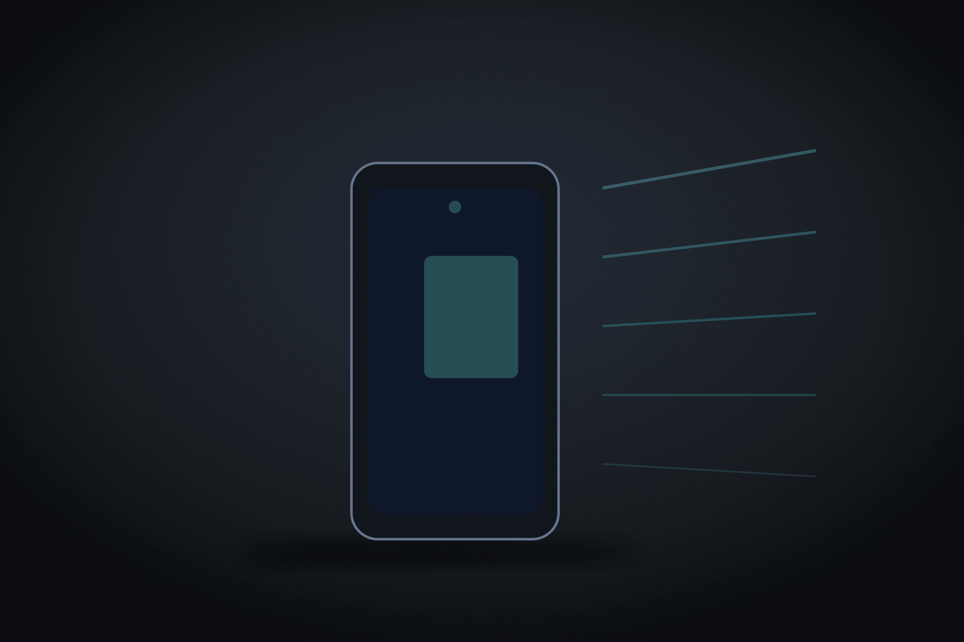 Smartphone facing beams of stage light