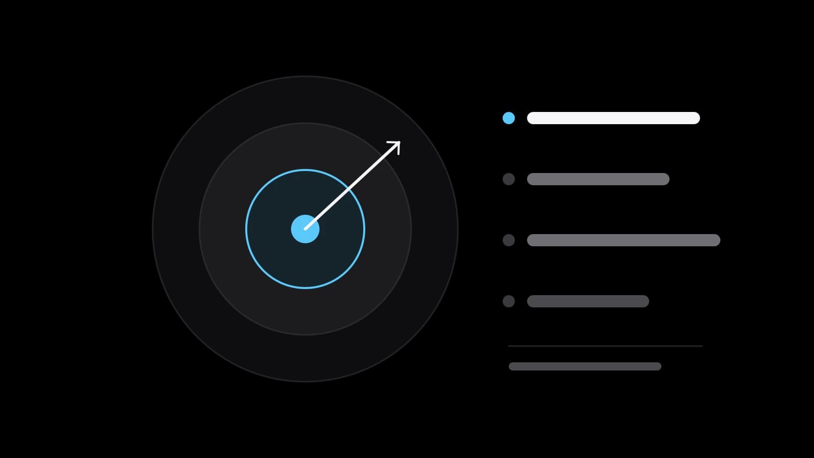 Drawn cover: a target of three rings with a sky-blue centre and an arrow leaving it, beside a short list of four lines, the first one marked