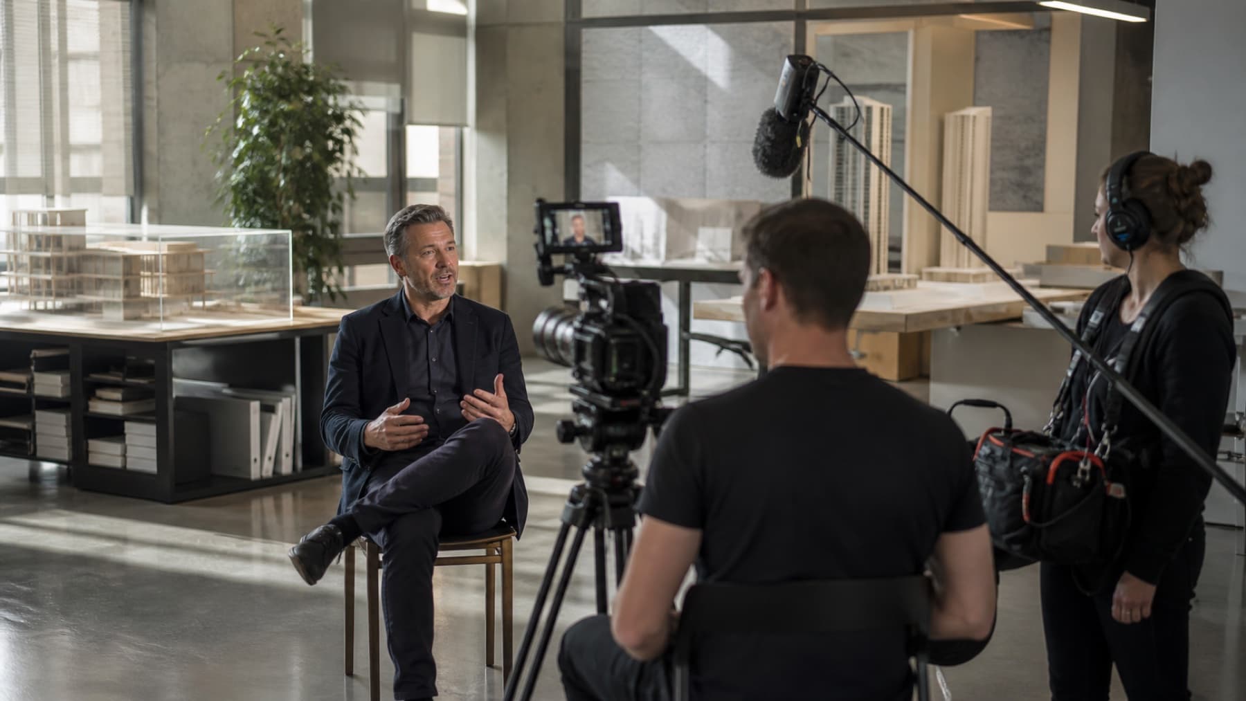 Corporate video production scene
