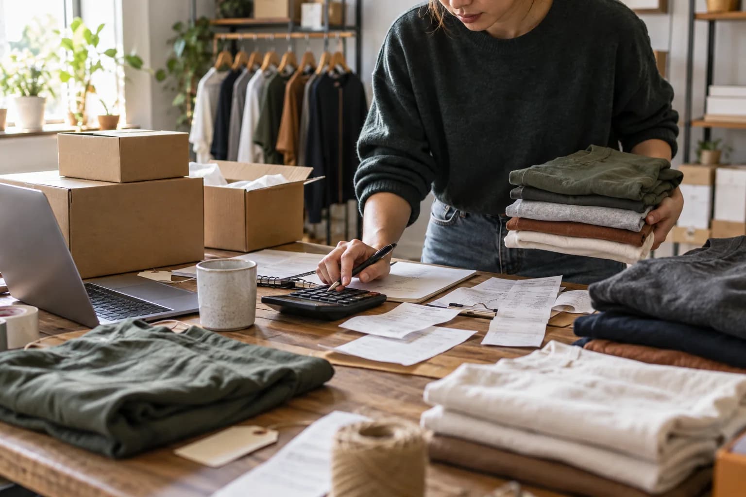 AI-assisted conceptual illustration of an online store order ledger; no real merchant sales shown