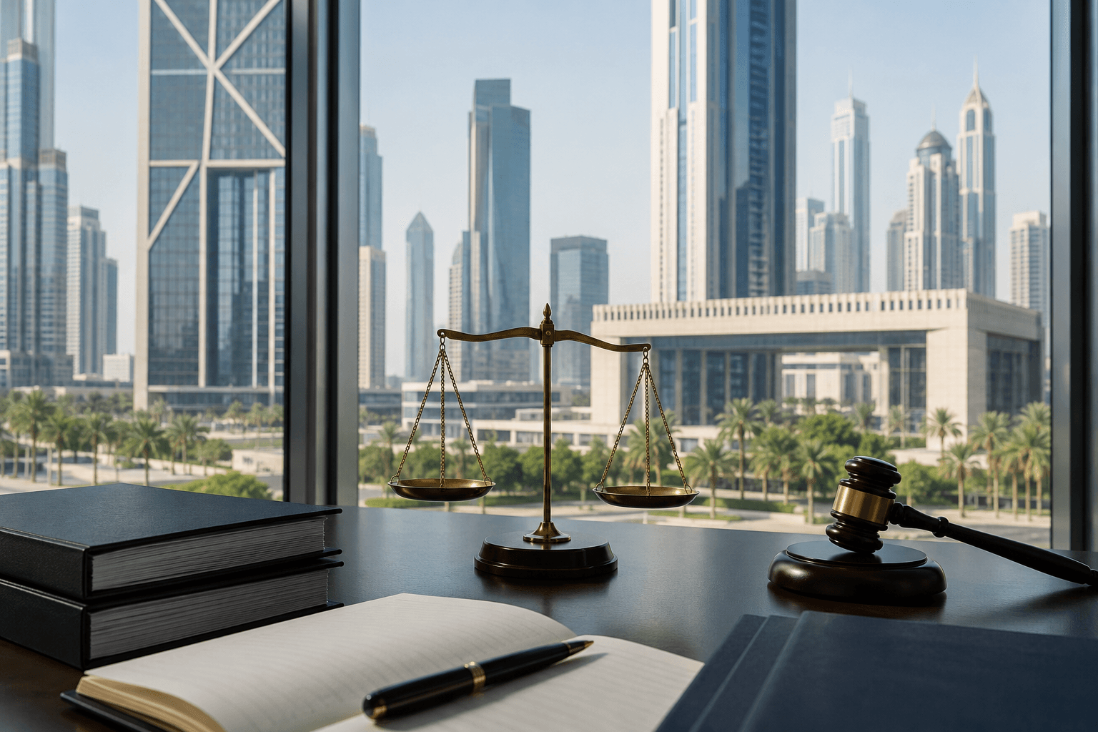 VITON13 conceptual editorial illustration accompanying Dubai positions itself as the global arbitration capital for AI disputes and digital commerce regulation