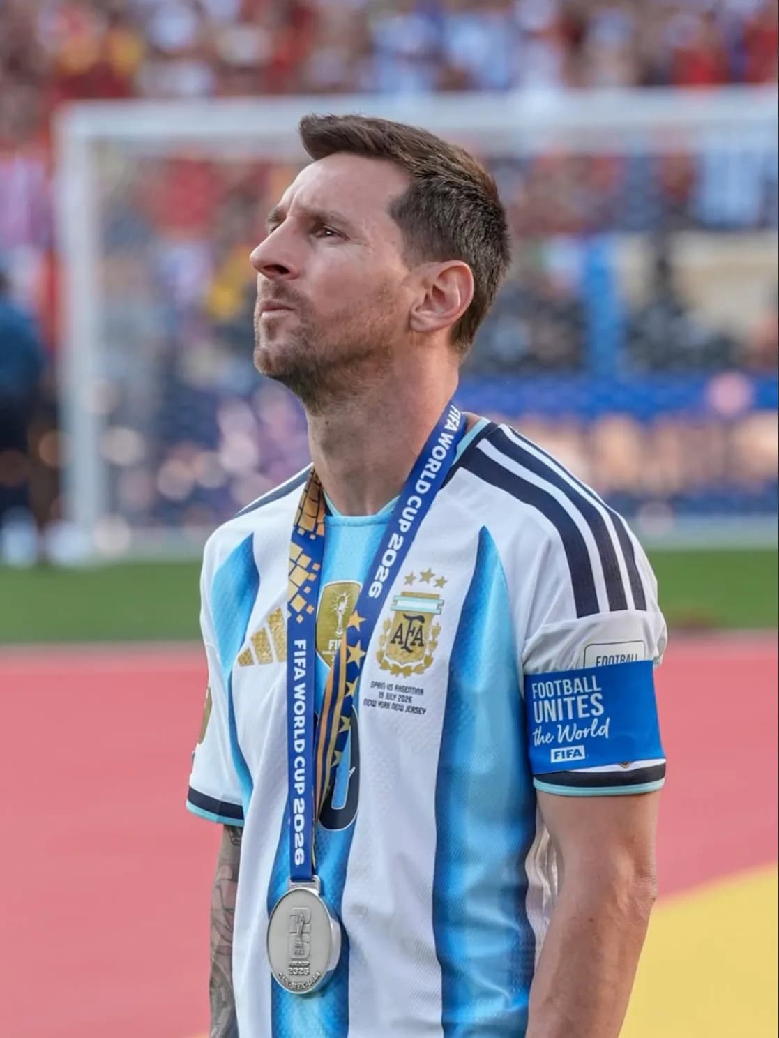 Lionel Messi wearing the Argentina national team shirt